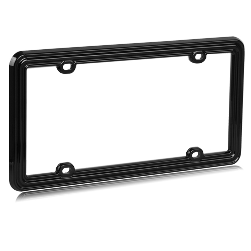 Solid Black Plastic License Plate Frames